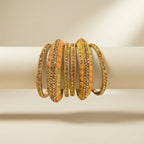 Gilded Coral Bangles - Set of 6