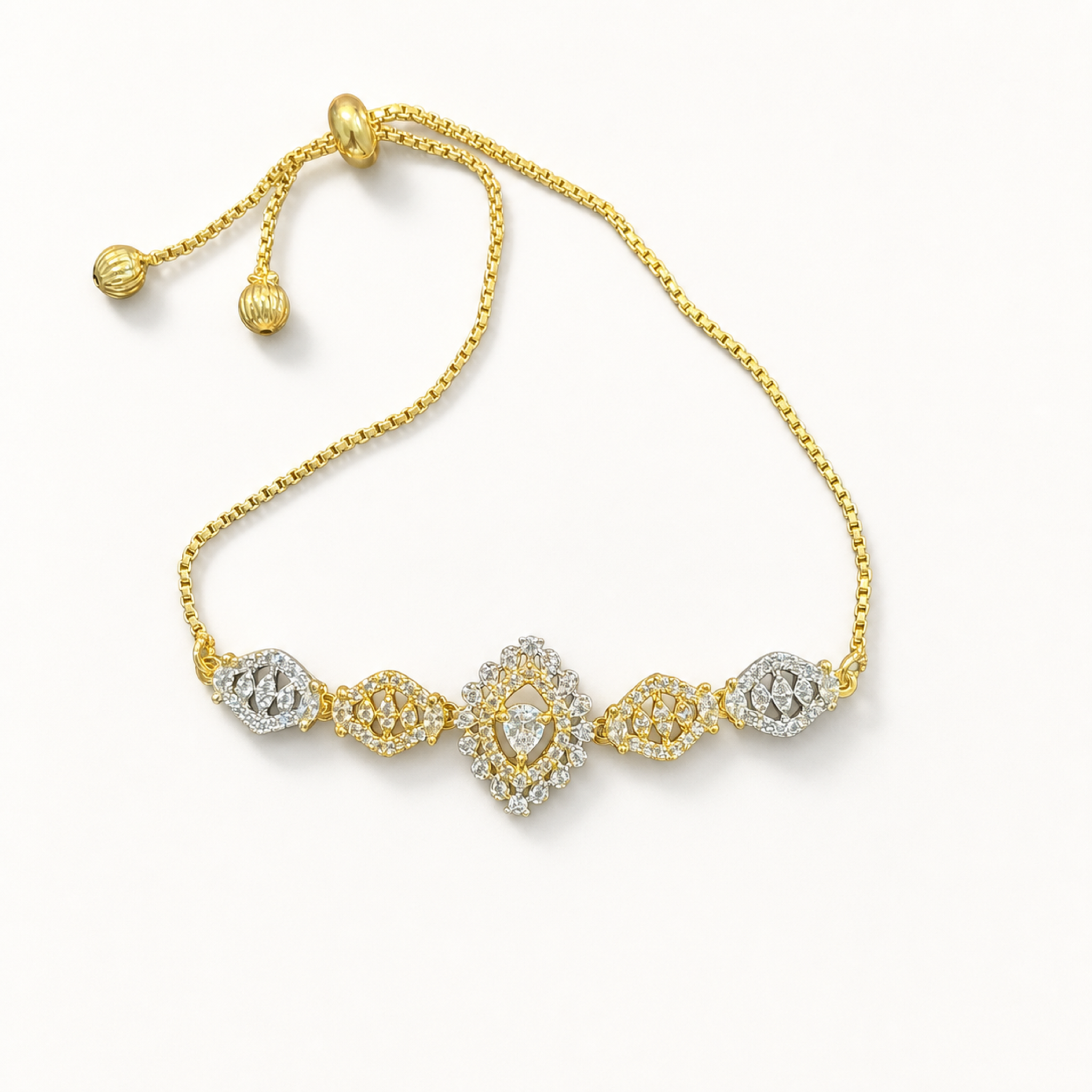 Noor Adjustable Bracelet on a warm white background