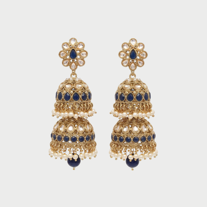 Sapphire Noor Pearl Jhumkas