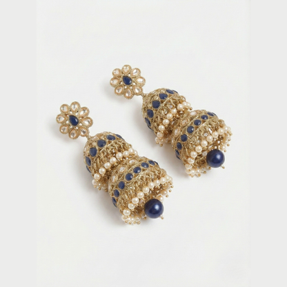 Sapphire Noor Pearl Jhumkas