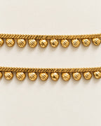 Matching Rani Droplet Anklet pair detail, gold-tone chain with droplet charms