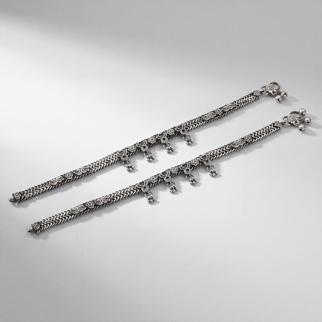 Oxidized Woven Anklet