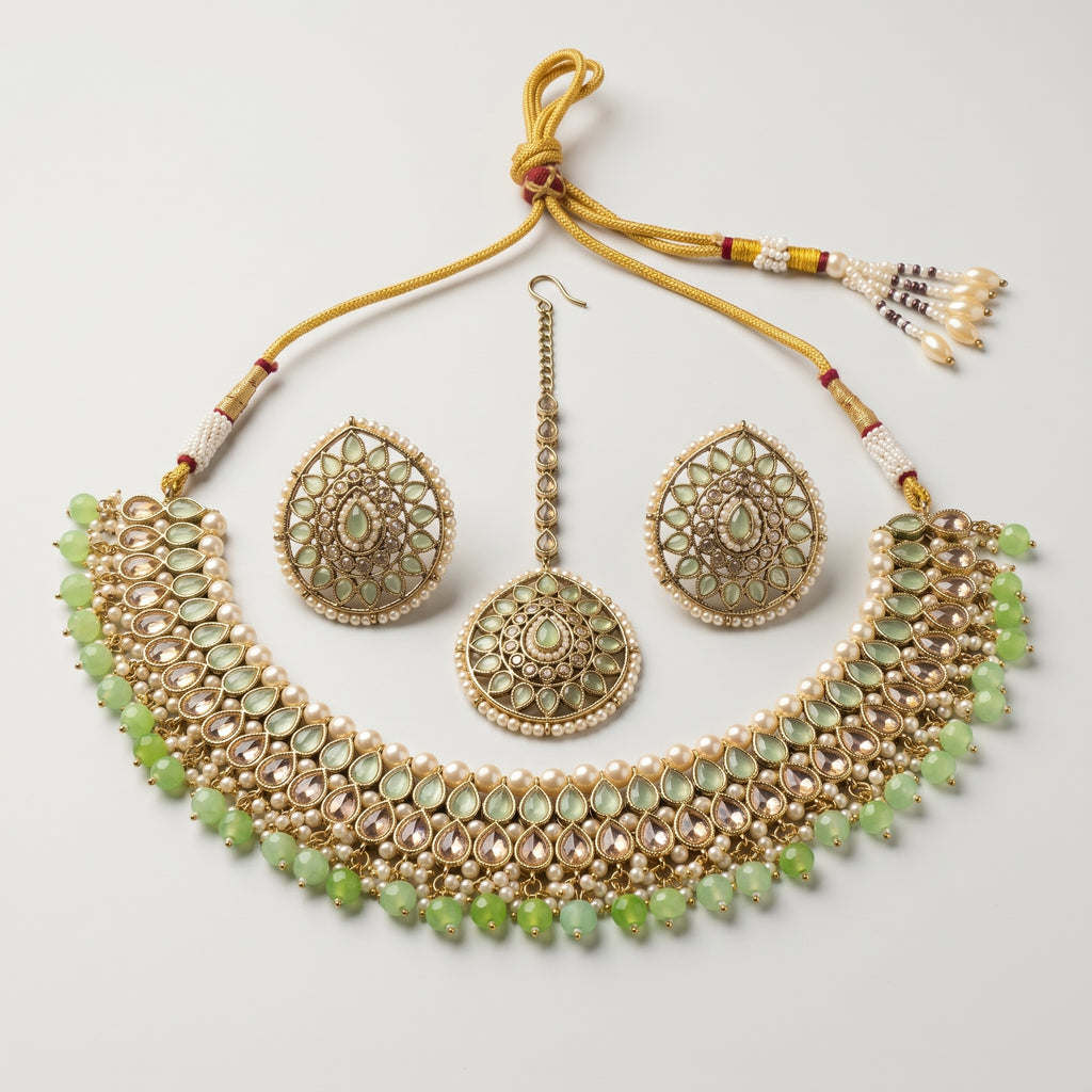 Aira Green Pearl Necklace