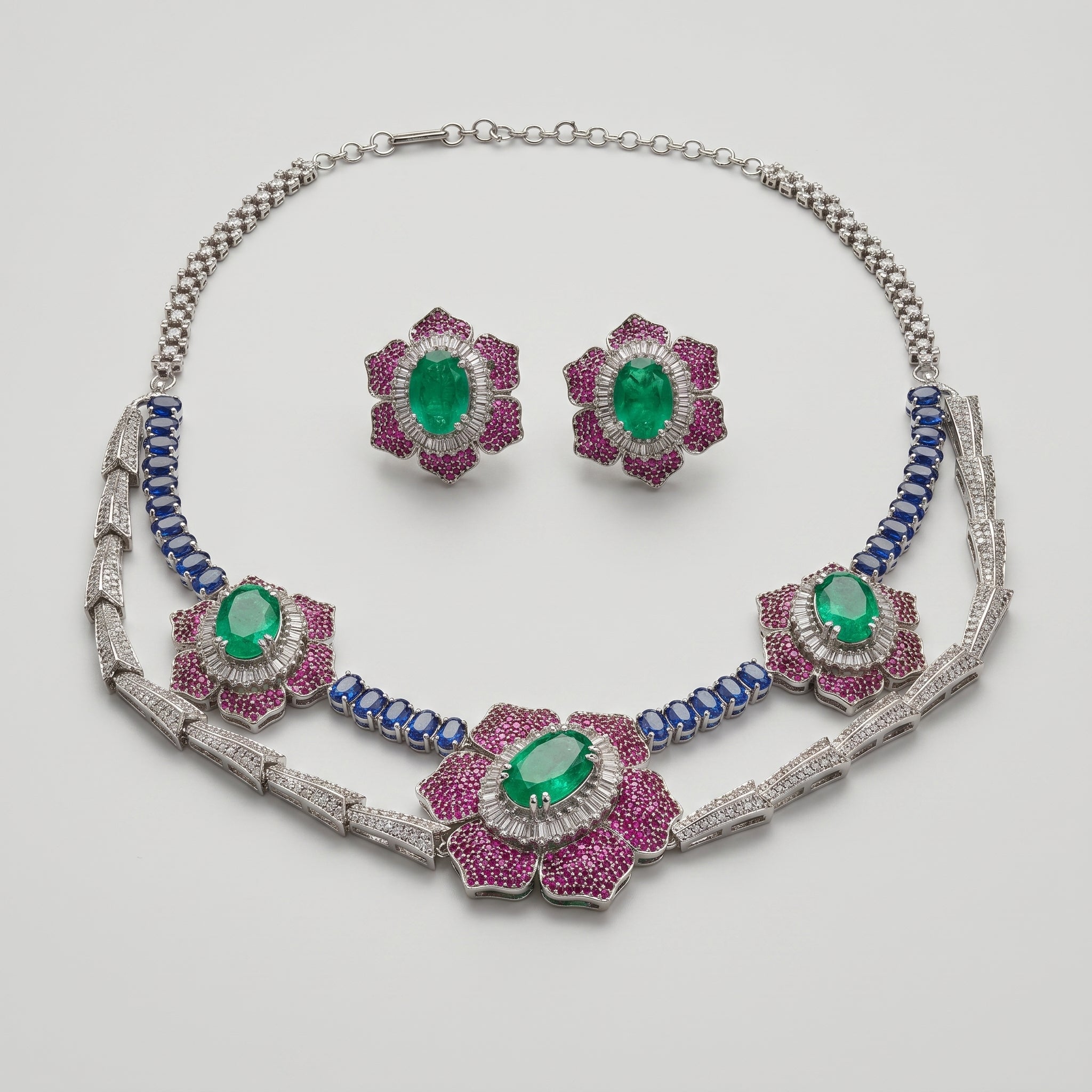 Triveni Emerald Set
