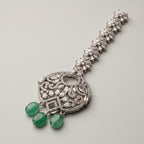 Panna Crystal Tikka detail showing floral link chain filigree pendant and mint drops