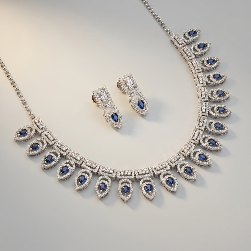 Mayuri Sapphire Necklace Set