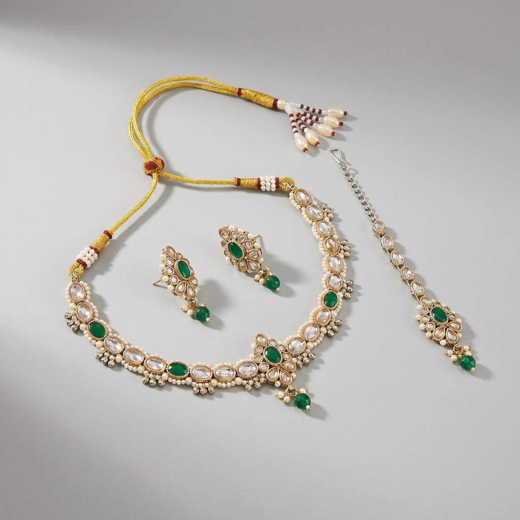Kundan Emerald Necklace