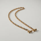 Midnight Glimmer Anklet pair of gold-tone blue and clear stone payals with bells