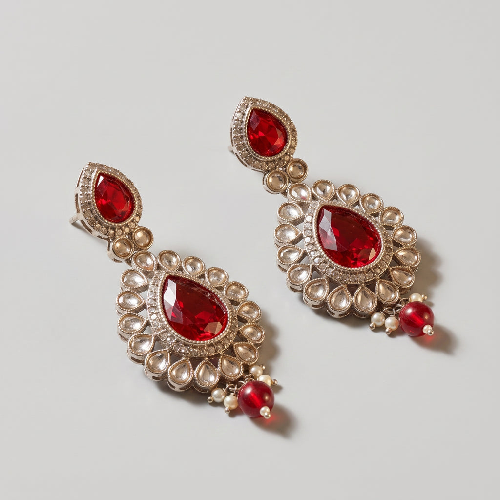 Polki Ruby Earrings