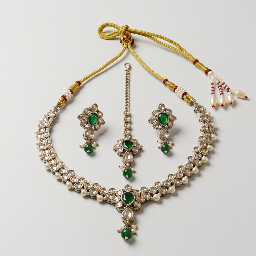 Jadau Green Necklace
