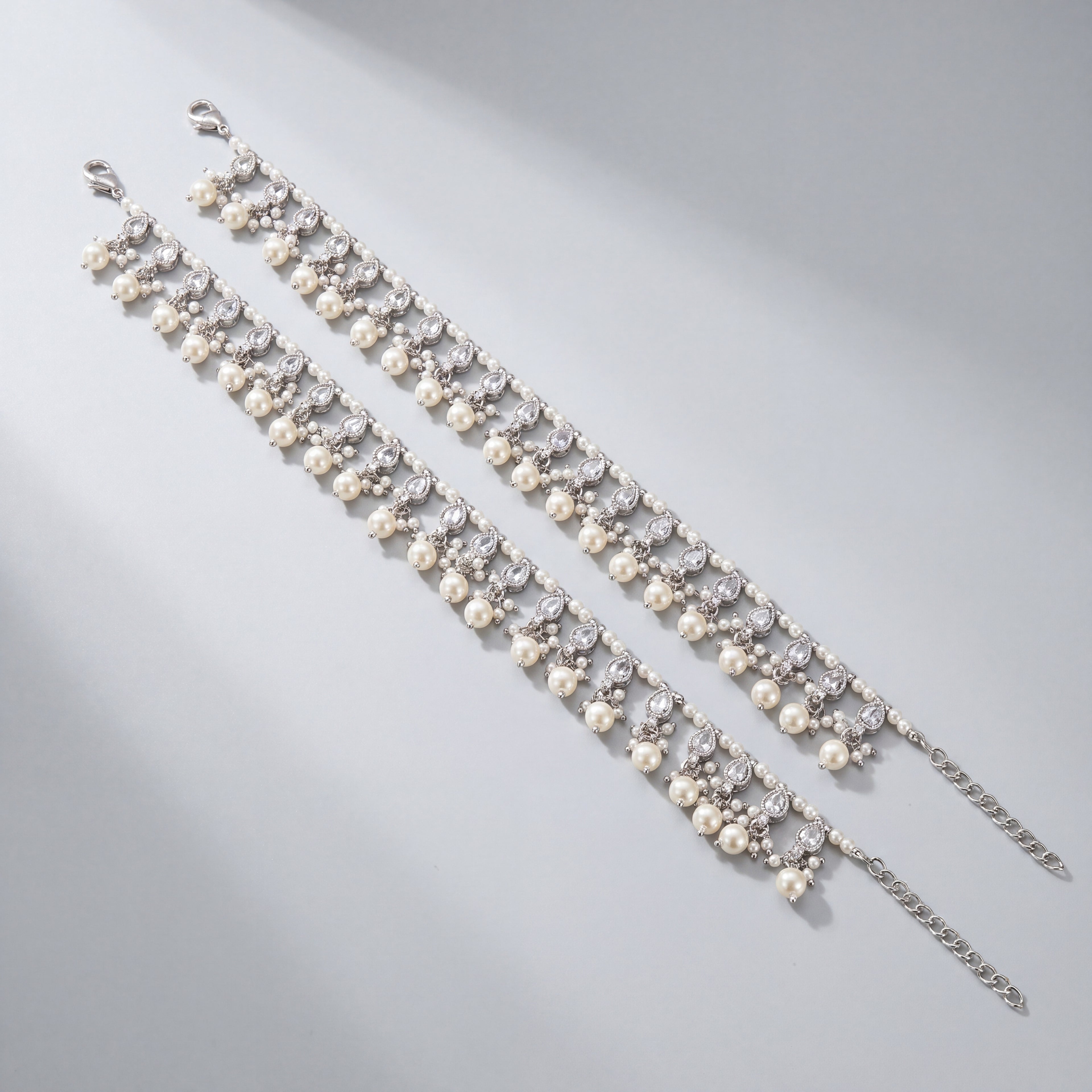 Pearl Crystal Anklets