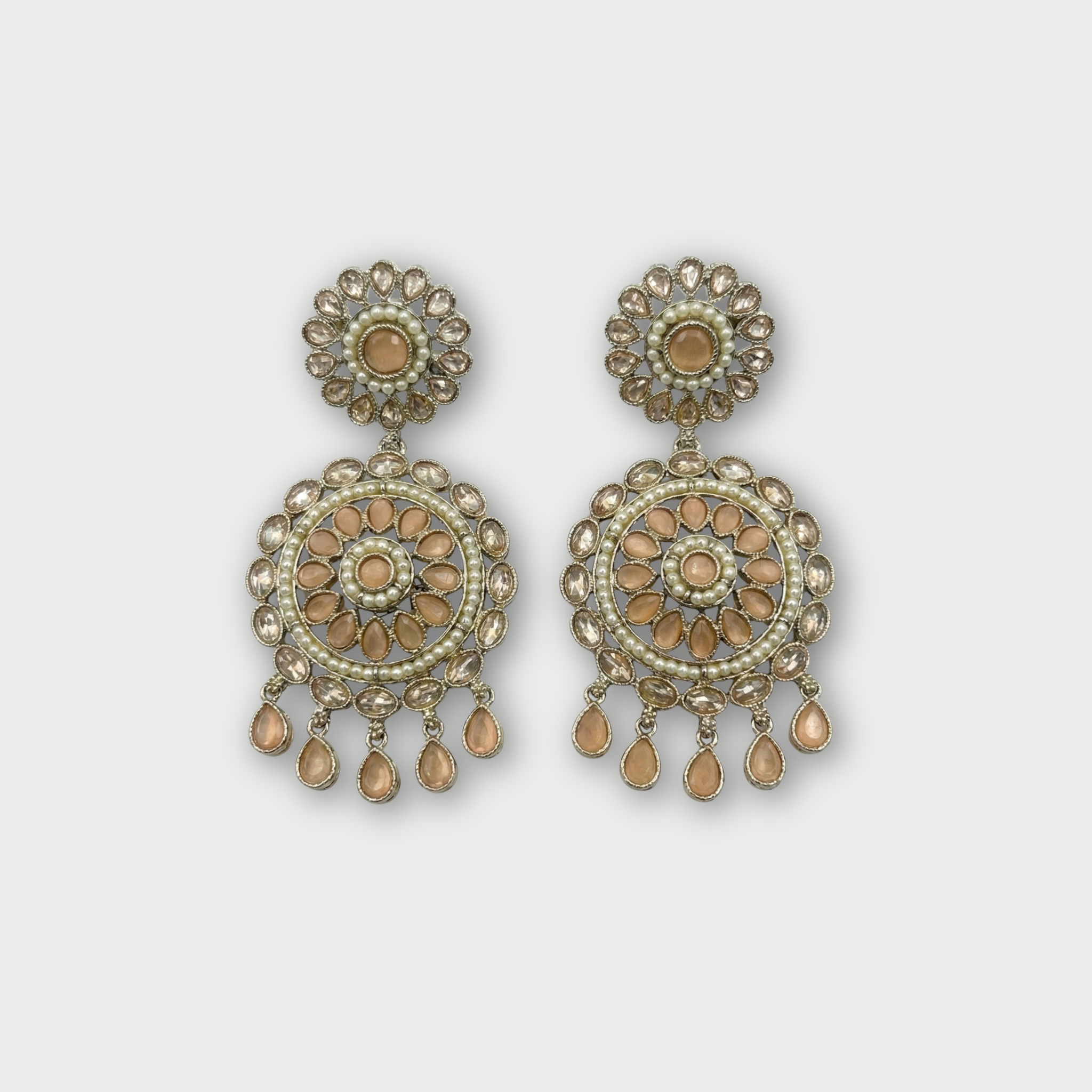 Noor Mandala Drop Earrings gold-plated drop earrings for Indian bridal and festive wear